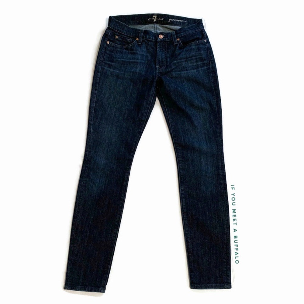 7 For All Mankind 7FAM Women’s 27x30 Gwenevere Skinny Jeans Slim Dark Wash
